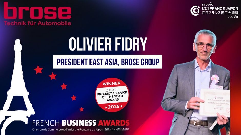 Brose Japan wins the "Product or service of the Year" Award at the 2025 FBAwards Ceremony