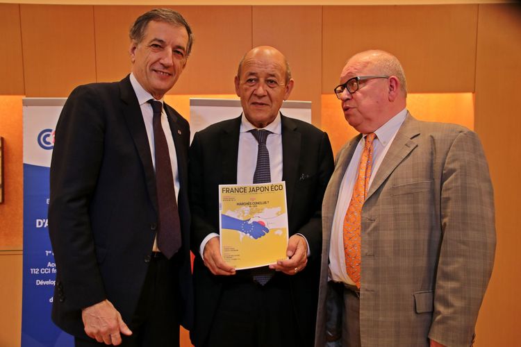 Bernard Delmas, Jean-Yves Le Drian et Jean-Michel Serre